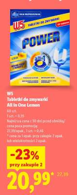 W5 Tabletki do zmywarki All in One Lemon