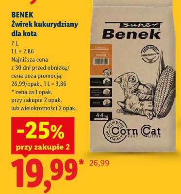BENEK Żwirek kukurydziany dla kota